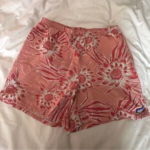 Patagonia Salmon & White Flower Baggies Swim Shorts
